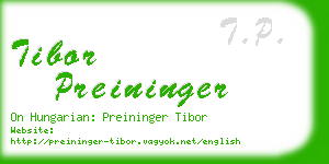 tibor preininger business card